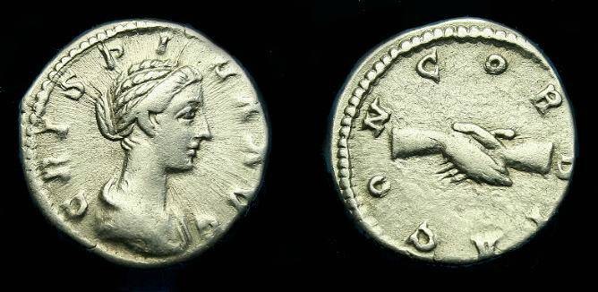 Ancient Coins - Crispina.  Ar denarius.  178-180 AD.  Scarcer type.
