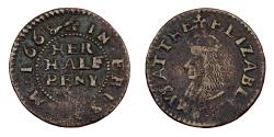 World Coins - Surrey, Epsom Elizabeth Amvs Cu Halfpenny