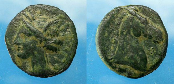 Ancient Coins - Zeugitania.  Carthage.  Ae 18.  C. 300-264 BC.  