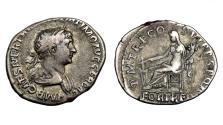 Ancient Coins - Trajan Ar Denarius