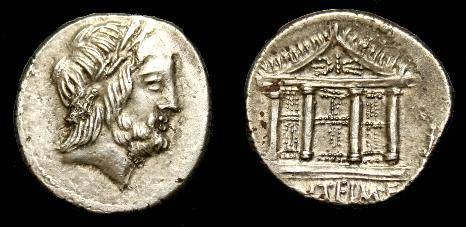 Ancient Coins - M. Volteius.  78 BC.  Denarius.  Super reverse detail. 