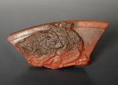 Ancient Coins - Roman Terracotta Redware Sherd of Lion Attacking Bird