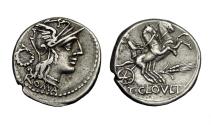 Ancient Coins - T. Cleolius Ar Denarius