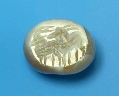 Ancient Coins - SASANIAN AGATE STAMP SEAL DEPICTING TWO ANTELOPES