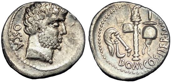 Ancient Coins - RARE Cn Domitius Calvinus Ar Denarius. Osca