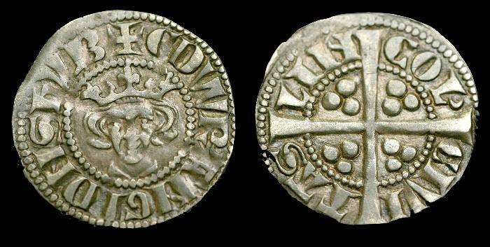 Ancient Coins - Edward I.  Ar penny.  C. 1272-1307.  Lincoln mint.  