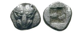 Ancient Coins - Tauric Chersonesus PANTICAPAION Tetartemorion, 480-470 bc.