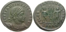 Ancient Coins - Constantine II as Caesar, 316-337 Follis, Antioch, from the stock of Muenzen und Medaillen AG Basel 1971.