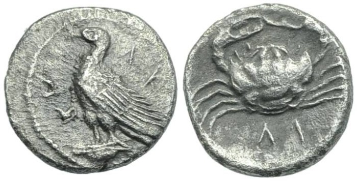 Ancient Coins - SICILY, Akragas. AR Litrai #S 7219