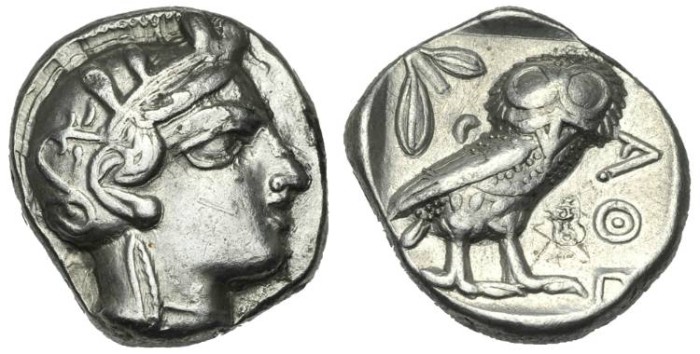 Ancient Coins - ATTICA, Athens. AR Tetradrachm, owl #C 7241