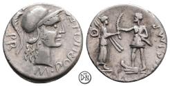 Ancient Coins - Cn. Pompeius Iunior (Imperator), Denarius, military mint in Spain, 46-45 BC, nice, VF