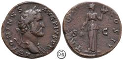 Ancient Coins - Antoninus Pius  (138-161), Sestertius, Roma, 139 AD, very rare bust variant, attractive, VF