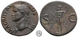 Ancient Coins - Agrippa (+ 12 v. Chr.), As, Roma, struck under Caligula, 37-41 AD, excellent portrait, EF/nEF
