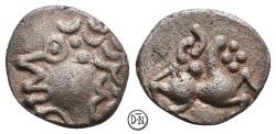 Ancient Coins - Vindelici (Raetia et Vindelicia), Quinar, c. 1st, cent. BC, Brillengesicht type, nice quality, VF-EF