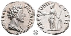 Ancient Coins - Marcus Aurelius Caesar (139-161), Denarius, Roma, 154-155 AD, sharply struck portrait in high relief, near mint state