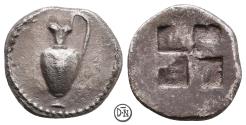Ancient Coins - Terone (Macedonia), Tetrobol, 490-460 BC, slightly toned, very rare, VF