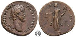 Ancient Coins - Antoninus Pius (138-161), Sestertius, Roma, 149-150 AD, elegant portrait, very rare, VF