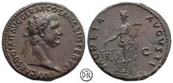 Ancient Coins - Domitianus (81-96), As, Roma, 87 n. Chr., nicely detailed, very attractive, ex Sternberg (1995), EF