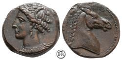 Ancient Coins - Karthago (Zeugitana), Bronze, c. 300-264BC, very rare in this excellent condition, EF