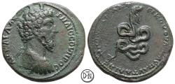 Ancient Coins - Lucius Verus (161-169), local bronze, Pautalia (Thracia), 161 AD, 2nd known, RPC plate coin, VF