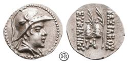 Ancient Coins - Eukratides I (171-145), Obol, Baktra, sharply struck, very rare in this condition, EF-MS