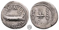 Ancient Coins - Marcus Antonius (IIIVIR R.P.C.), Denarius, military mint, 32-31 BC, Legio XXI, VF