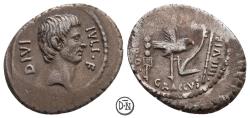 Ancient Coins - Octavianus (Imperator), Denarius, Roma, Münzmeister Ti. Sempronius Gracchus, 40 BC, very rare, VF