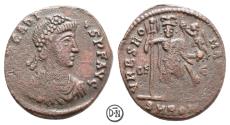 Ancient Coins - Arcadius (383-408), AE 3, Roma, 407-408 AD, VRBS ROMA FELIX, extremely rare, VF