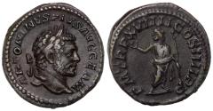 Ancient Coins - Caracalla, 198 - 217 AD, Silver Denarius with Serapis