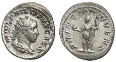 Ancient Coins - Philip II, as Caesar, 244 - 247 AD, Silver Antoninianus, Heir Apparent