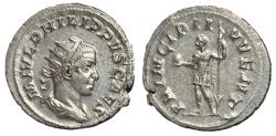 Ancient Coins - Philip II, as Caesar, 244 - 247 AD, Silver Antoninianus, Heir Apparent