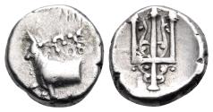 Ancient Coins - Thrace, Byzantium, 387 - 340 BC, Silver Hemidrachm