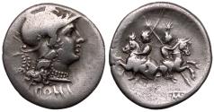 Ancient Coins - C. Servilius M.f., 136 BC, Silver Denarius
