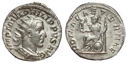 Ancient Coins - Philip I, 244 - 249 AD, Silver Antoninianus, Rome Seated