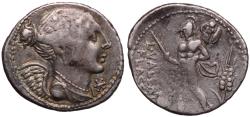Ancient Coins - L. Valerius Flaccus, 108 - BC Silver Denarius