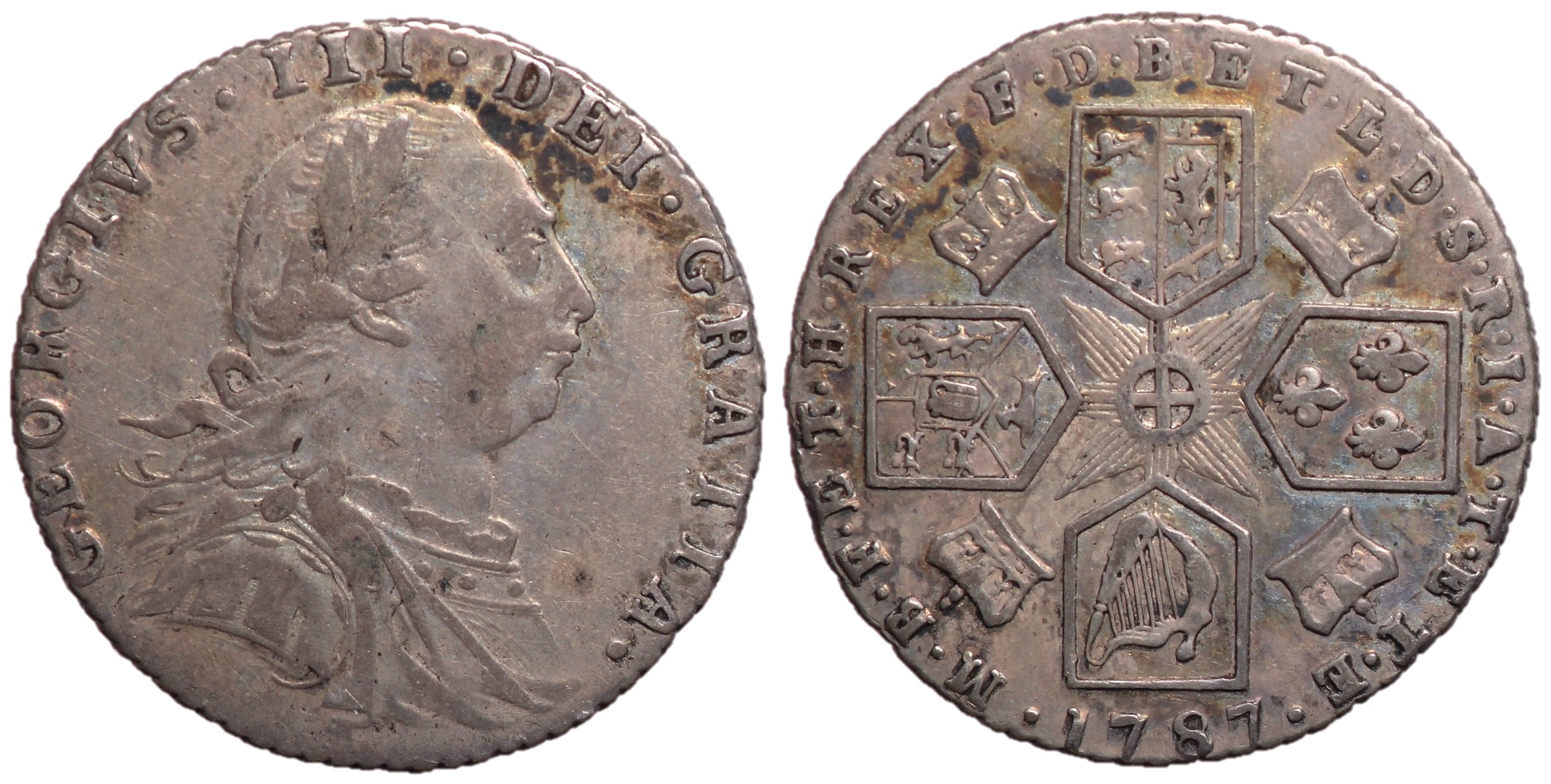 Great Britain, George III, 1787 Silver Sixpence | European Coins