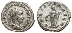 Ancient Coins - Gordian III, 238 - 244 AD, Silver Antoninianus, Laetitia
