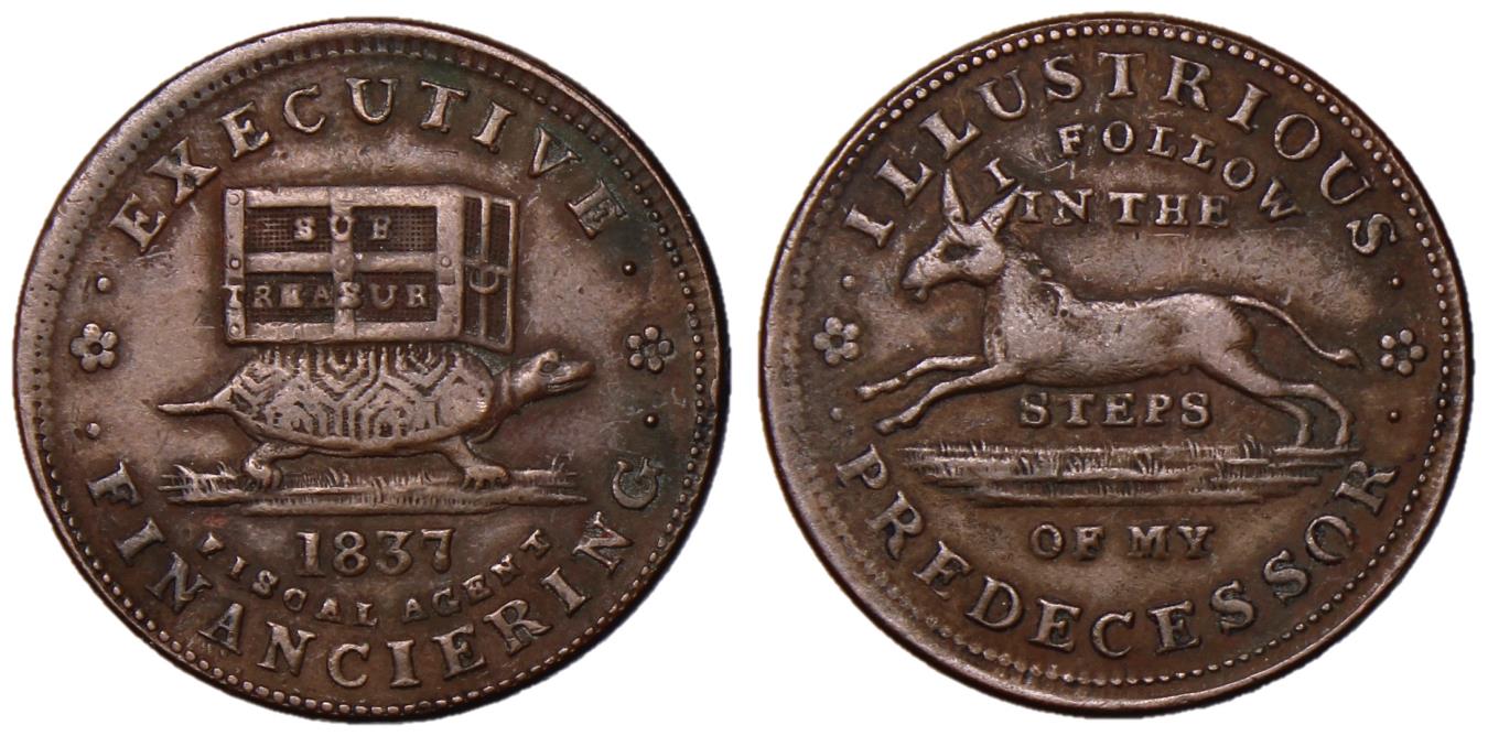 United States, Hard Times Token, 1837, HT 34, Low 20 | Tokens & Medals