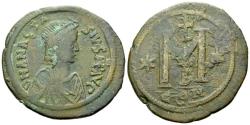 Ancient Coins - Anastasius, 491 - 518 AD, Follis of Constantinople, 37mm