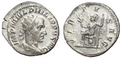 Ancient Coins - Philip I, 244 - 249 AD, Silver Antoninianus, Virtus