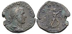 Ancient Coins - Philip I, The Arab, 244 - 249 AD, Sestertius with Victory