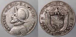 World Coins - Panama, 1930 Silver Half Balboa
