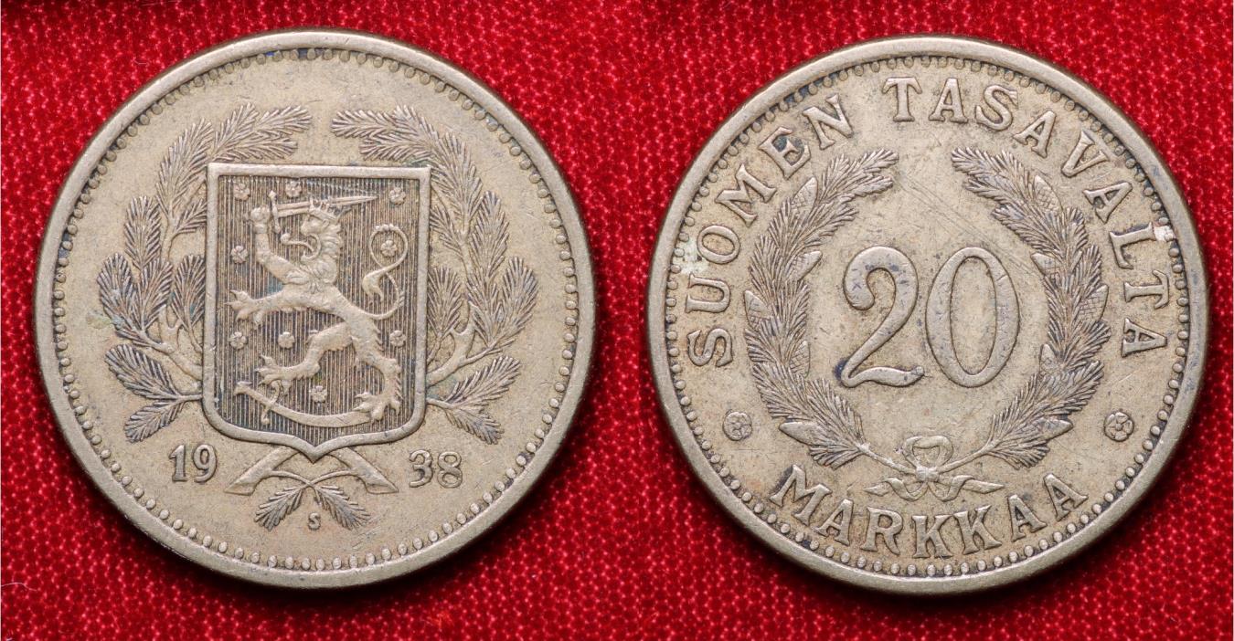 Finland, 1938, 20 Markka, 31mm | European Coins