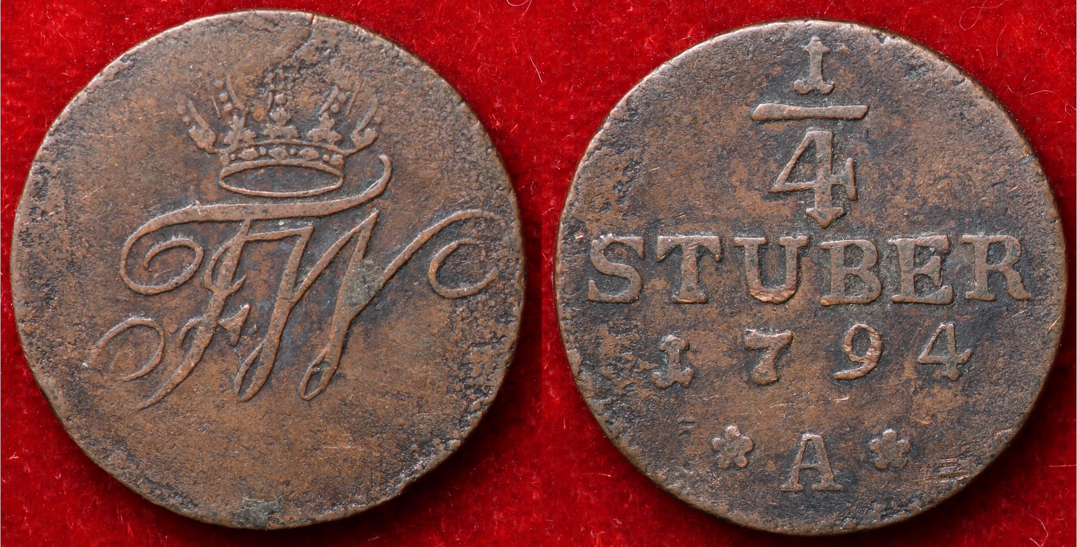 German States, Friesland, 1794 A 1/4 Stuber | European Coins