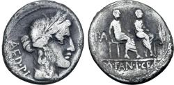 Ancient Coins - M. Fannius & L. Critonius, 86 BC, Silver Denarius