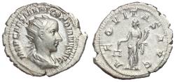 Ancient Coins - Gordian III, 238 - 244 AD, Silver Antoninianus, Aequitas