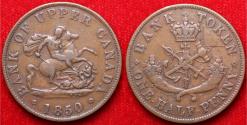 World Coins - Canada, Upper, 1850 Halfpenny Token, 28mm