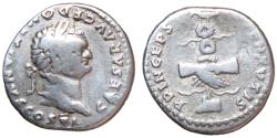Ancient Coins - Domitian as Caesar, 69 - 81 AD, Silver Denarius