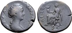 Ancient Coins - Diva Faustina Sr., after 141 AD, Sestertius with Aeternitas