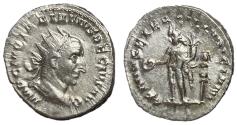 Ancient Coins - Trajan Decius, 249 - 251 AD, Silver Antonininianus, Genius of Illyricia